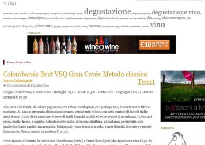 Articolo di tigulliovino.it riguardante il vino spumante di qualità Brut Gran Cuvée metodo classico
