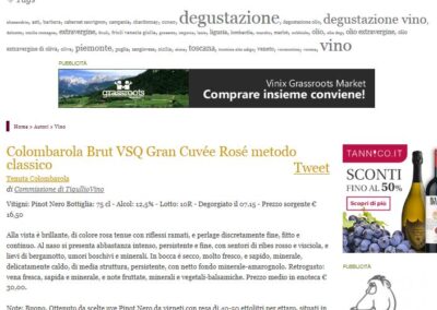 Articolo di tigulliovino.it riguardante il vino spumante di qualità Brut Gran Cuvée Rosé metodo classico